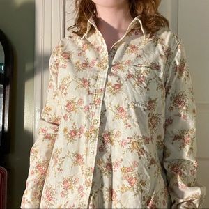 Velvet Floral LL Bean Button Down